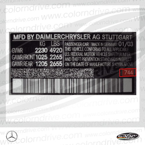 SMART paint code label example 2